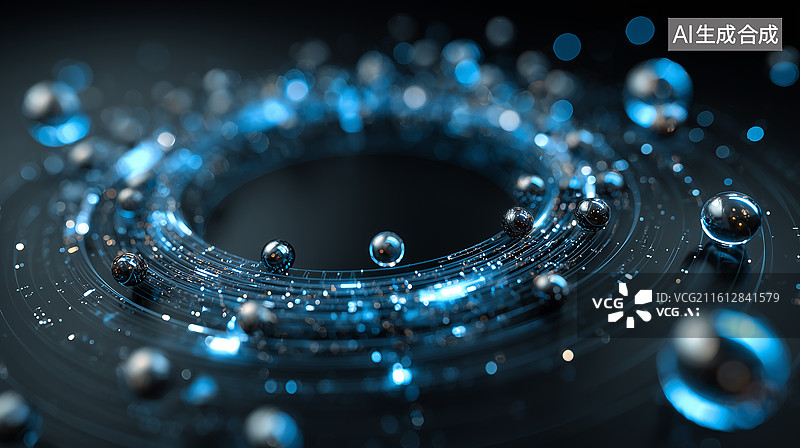 【AI数字艺术】未来环形科技中枢图片素材