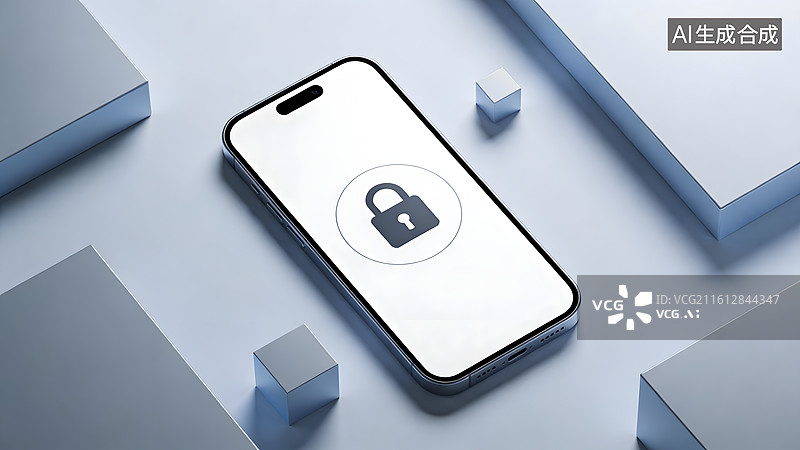 【AI数字艺术】手机屏幕锁图标展示图片素材
