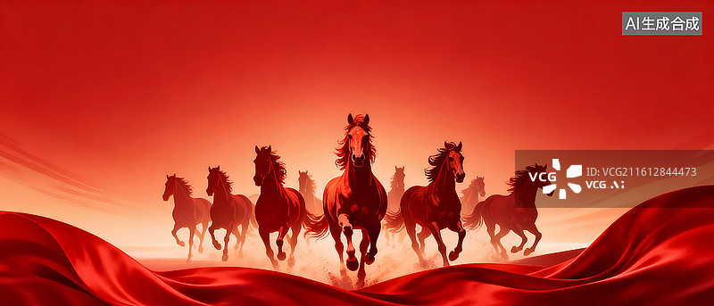 【AI数字艺术】马年奔跑的骏马壁纸图片素材