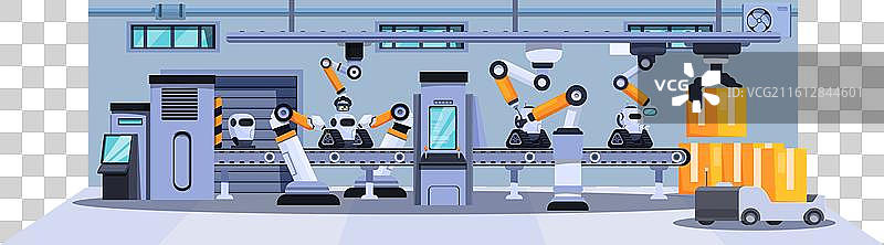 自动化工厂的机器人图片素材
