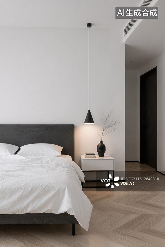 【AI数字艺术】现代简约卧室设计图片素材