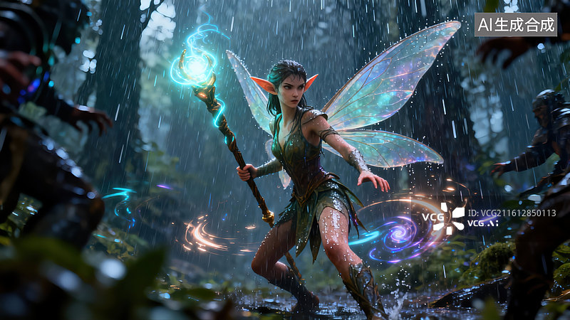 【AI数字艺术】精灵游戏概念图插画图片素材