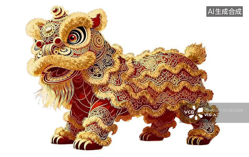 【AI数字艺术】舞狮子图片素材