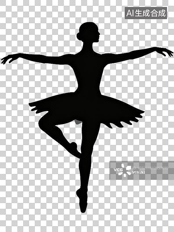 【AI数字艺术】芭蕾舞者剪影风艺术装饰背景图片素材