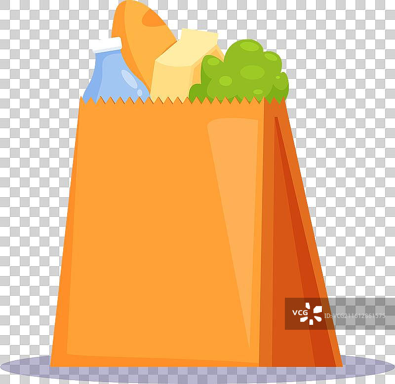 装满食物的纸袋，立着图片素材