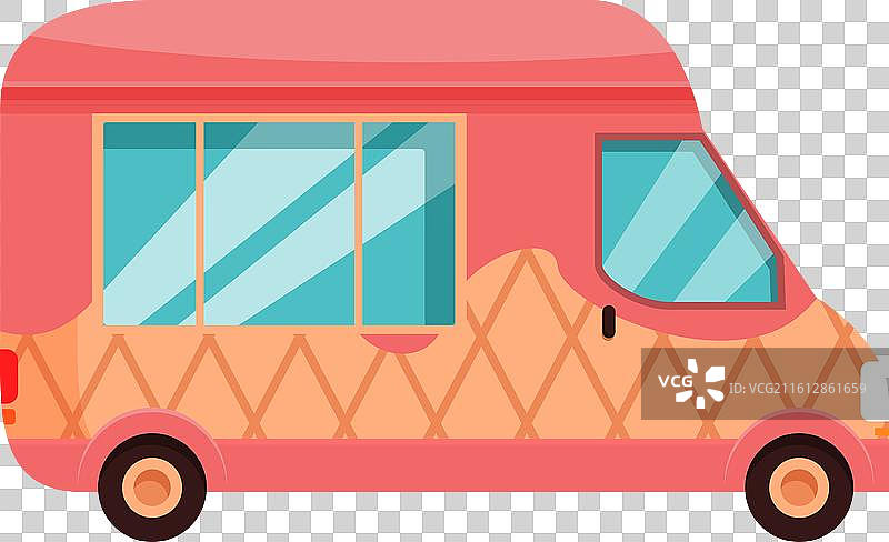 冰淇淋车在炎热的夏日供应冷饮图片素材