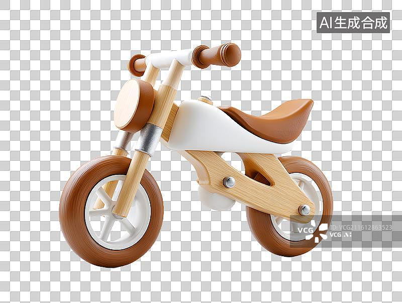 【AI数字艺术】木制玩具摩托车图片素材