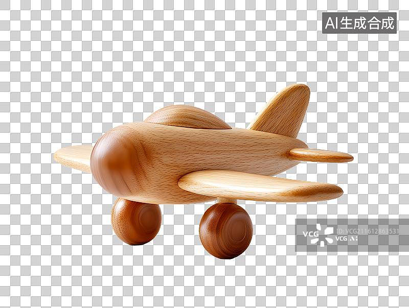 【AI数字艺术】木制玩具小飞机图片素材