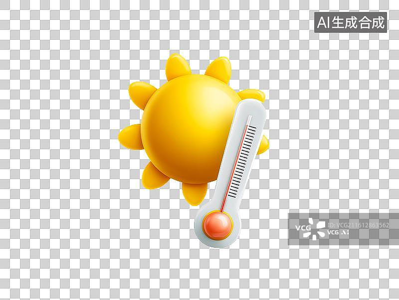 【AI数字艺术】太阳和温度计图片素材