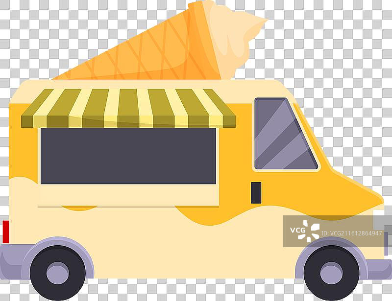 餐车停在路边售卖冰淇淋甜筒图片素材