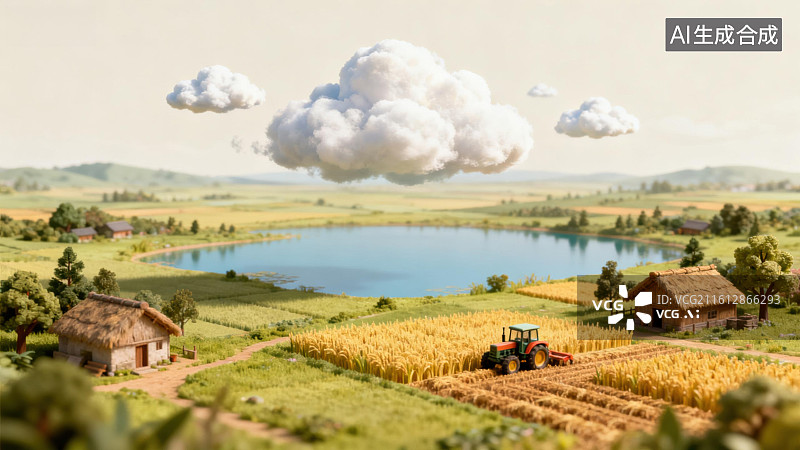 【AI数字艺术】田园风光与农耕场景图片素材