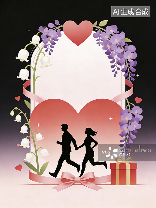 【AI数字艺术】情人节促销场景图片素材