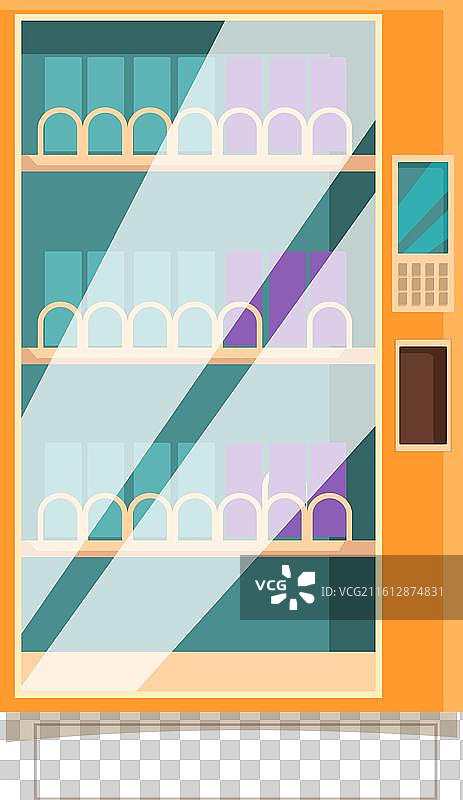 摆满零食的自动售货机正在展示图片素材