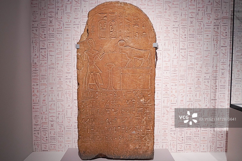 埃及国家博物馆藏第19王朝拉美西斯二世石碑图片素材