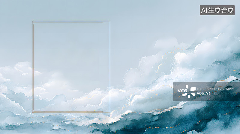 【AI数字艺术】水墨风格云雾背景图图片素材
