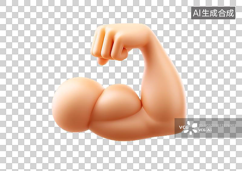 【AI数字艺术】卡通强壮的肱二头肌图片素材