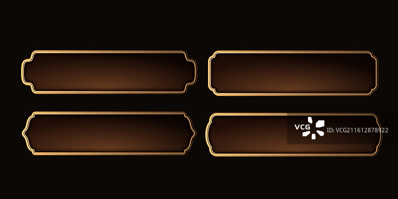 华丽黑金边框元素图片素材