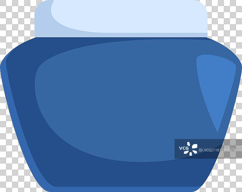 带有白色盖子的蓝色化妆品罐，用于装面霜图片素材