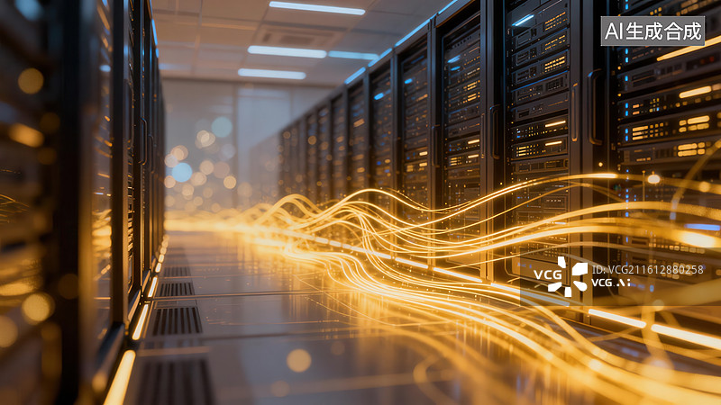【AI数字艺术】数据中心服务器机房图片素材