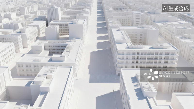 【AI数字艺术】城市建筑模型俯瞰图图片素材