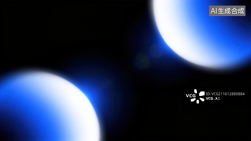 【AI数字艺术】蓝色光斑的抽象光影图片素材