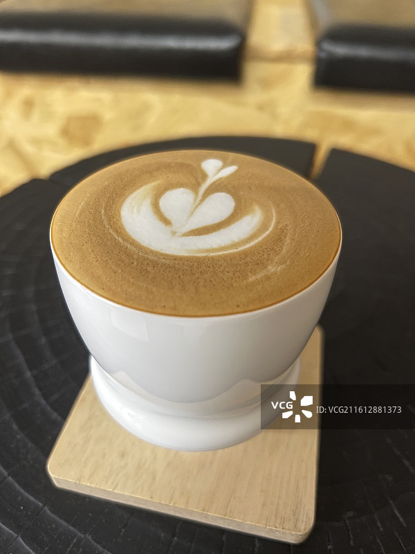 拿铁咖啡 拉花图片素材