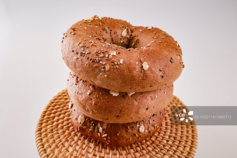 杂粮面包圈 无糖零添加减脂瘦身主食图片素材
