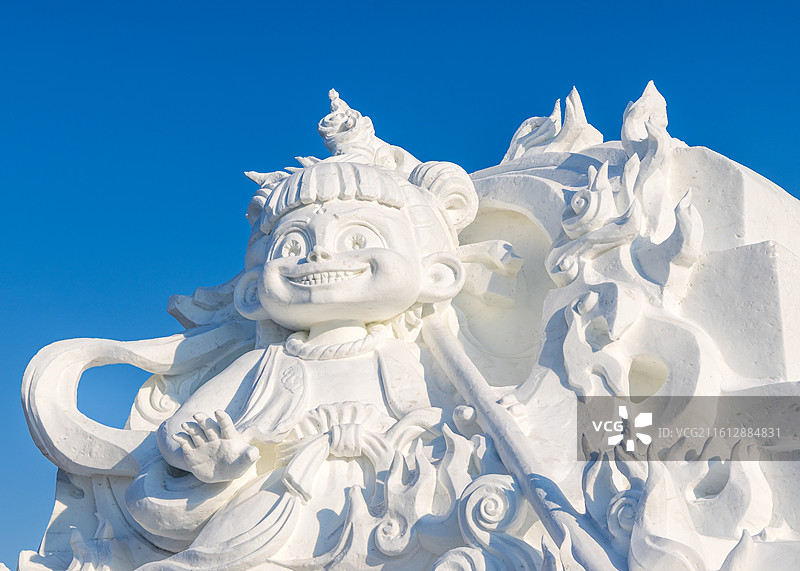 第38届太阳岛雪博会~雪雕~【哪吒】图片素材