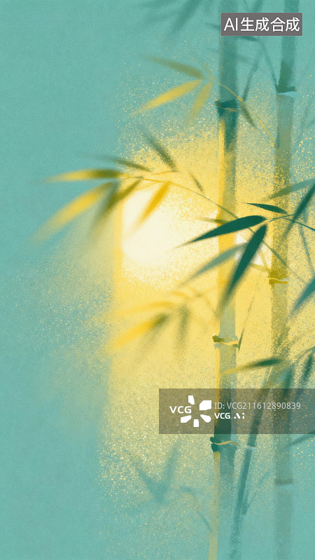 【AI数字艺术】竹影晨光图片素材