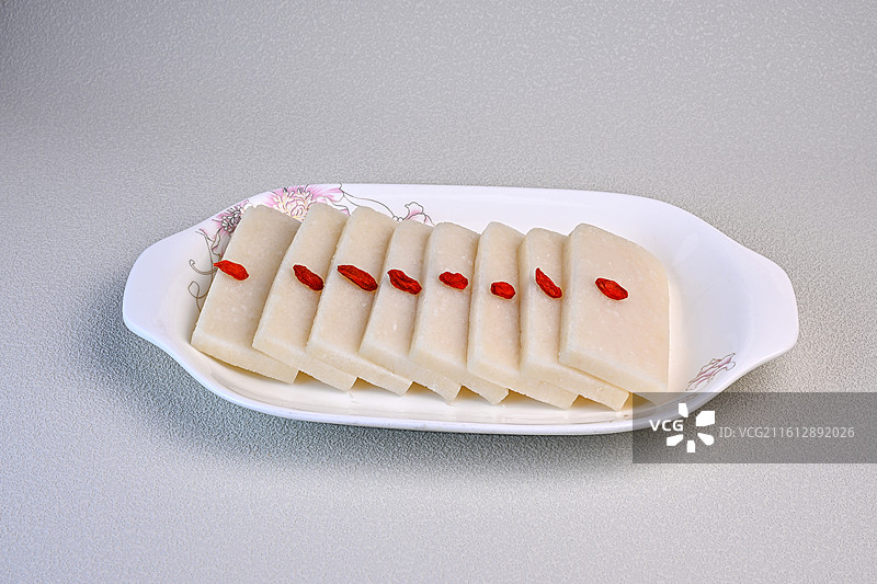 湖北特色手工制作美味糍粑摆盘特写图片素材