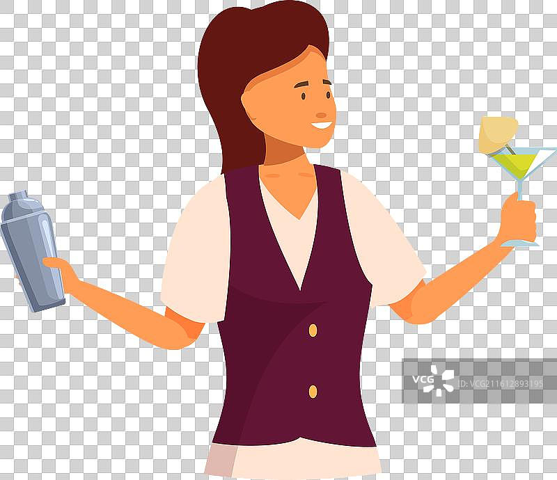 女调酒师手持调酒器图片素材