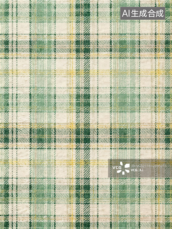 【AI数字艺术】绿色格子图案布料图片素材