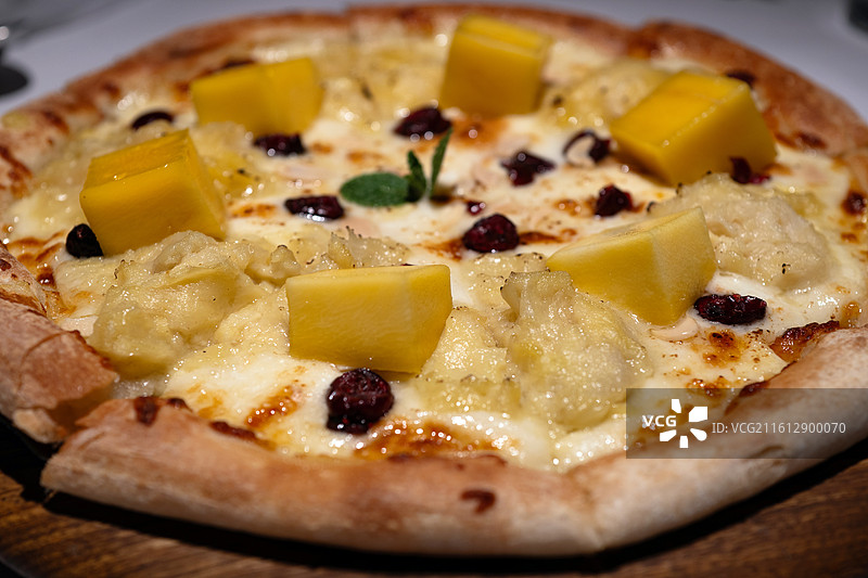 芒果芝士披萨 匹萨 美食 儿童健康食物图片素材