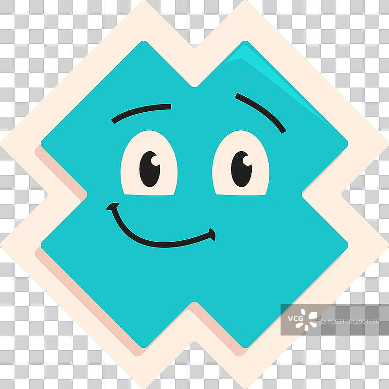 卡通十字标志正在微笑，看起来很高兴图片素材