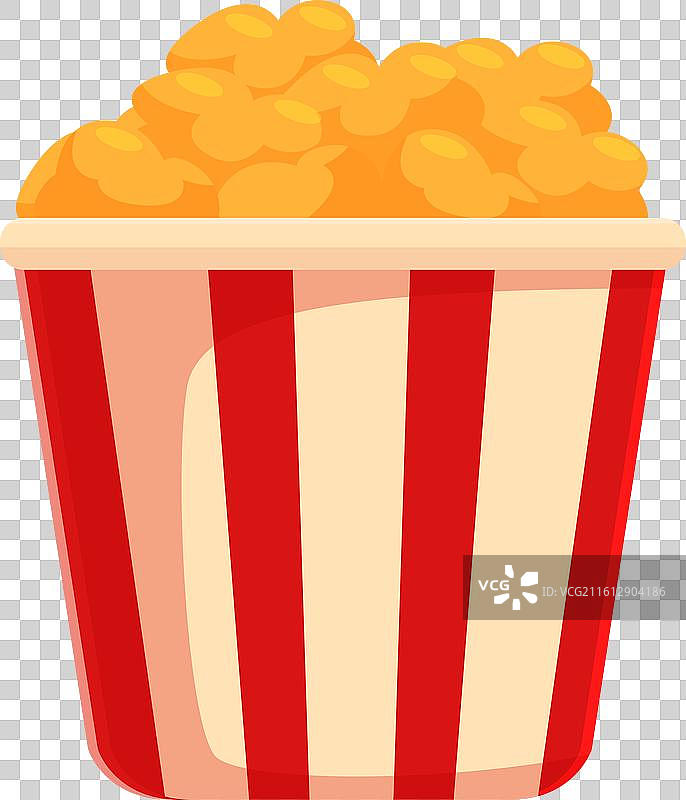 爆米花从经典的条纹桶中溢出图片素材