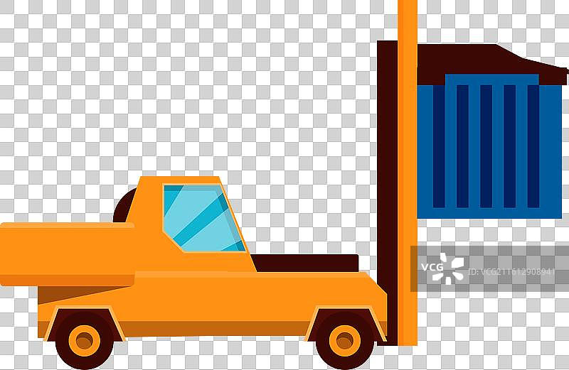 叉车正在装卸集装箱图片素材