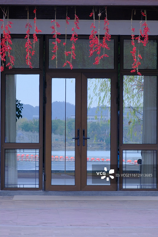 湘湖遛狗图片素材