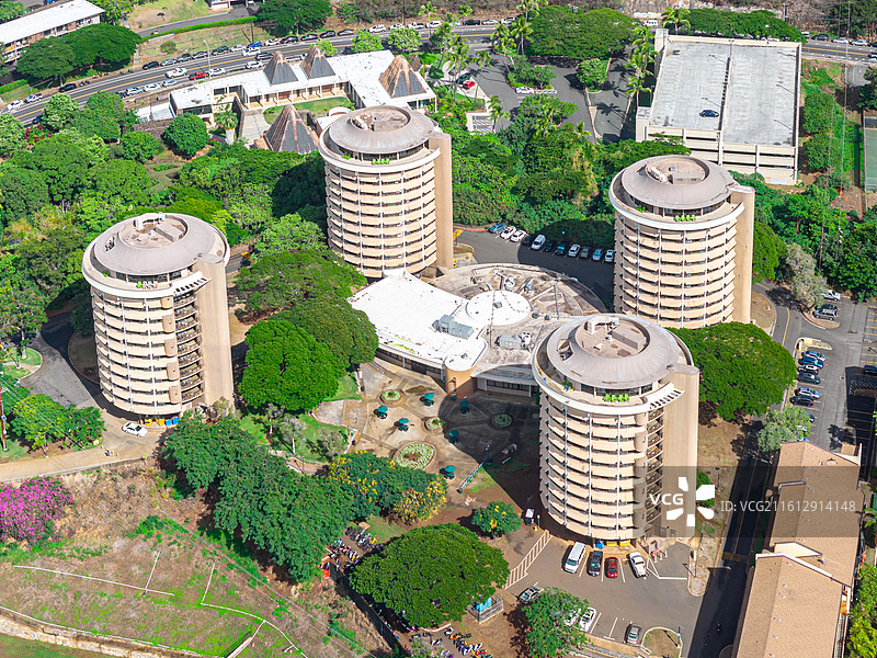 美国夏威夷城市航拍全景图片素材