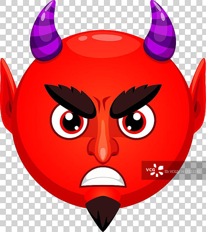 卡通万圣节恶魔表情符号撒旦图片素材