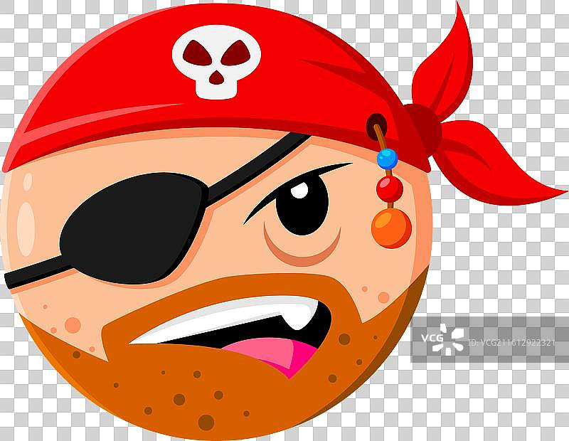万圣节假日卡通海盗表情符号角色图片素材