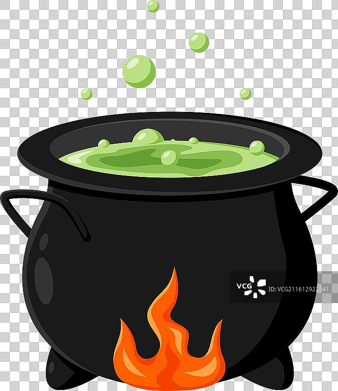 万圣节假日卡通女巫坩埚表情符号图片素材