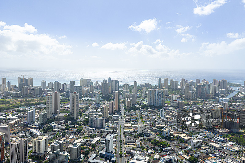 美国夏威夷城市航拍全景图片素材