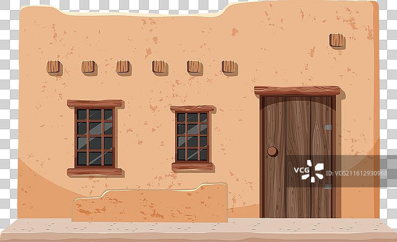 一座质朴的墨西哥土坯房图片素材