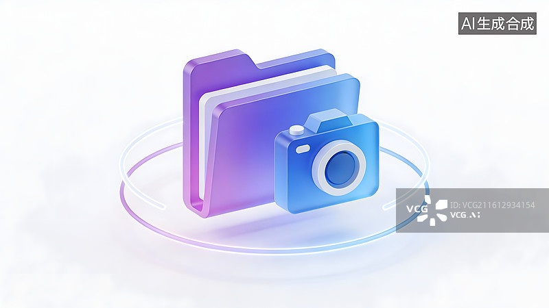【AI数字艺术】文件夹与相机图标设计图片素材