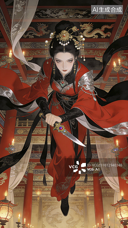 【AI数字艺术】水墨风格的江湖侠客图片素材