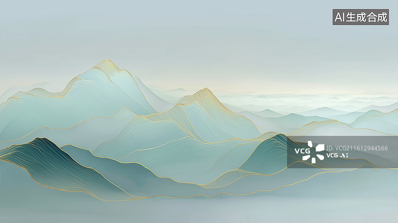 【AI数字艺术】梦幻抽象山峦图片素材