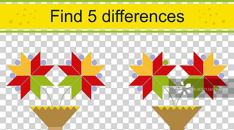 找不同 5 处 逻辑谜题 游戏 儿童图片素材