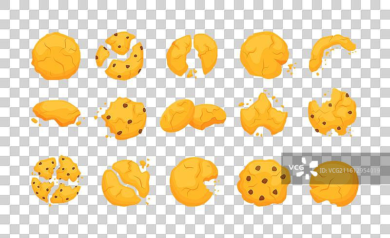 燕麦饼干卡通饼干，配巧克力碎屑图片素材