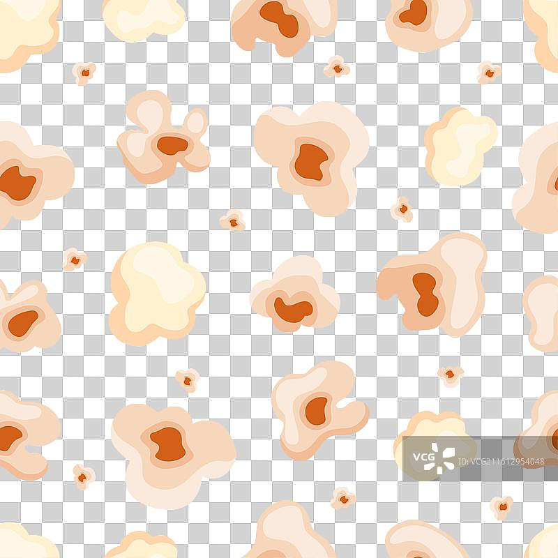 爆米花无缝图案黄油爆米花块图片素材