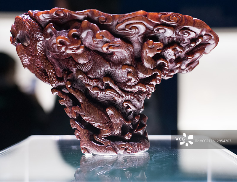 上海博物馆犀角杯特展图片素材